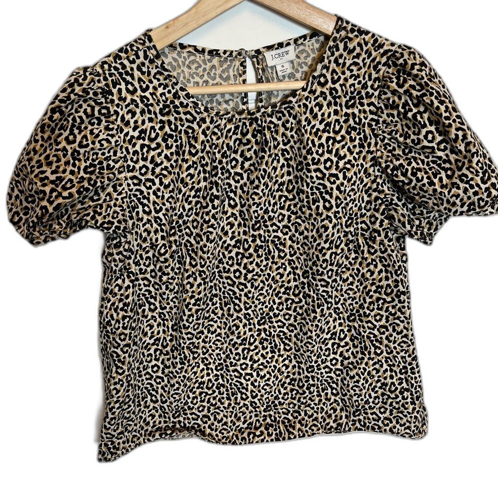 J Crew leopard animal print blouse size small